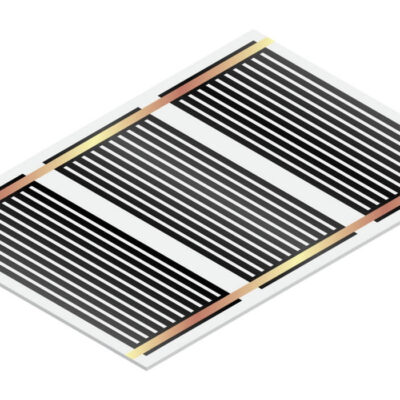 Imagen de una película calefactora con líneas negras paralelas.